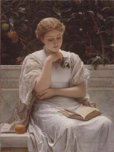 Uma moça a ler de Charles Edward Perugini