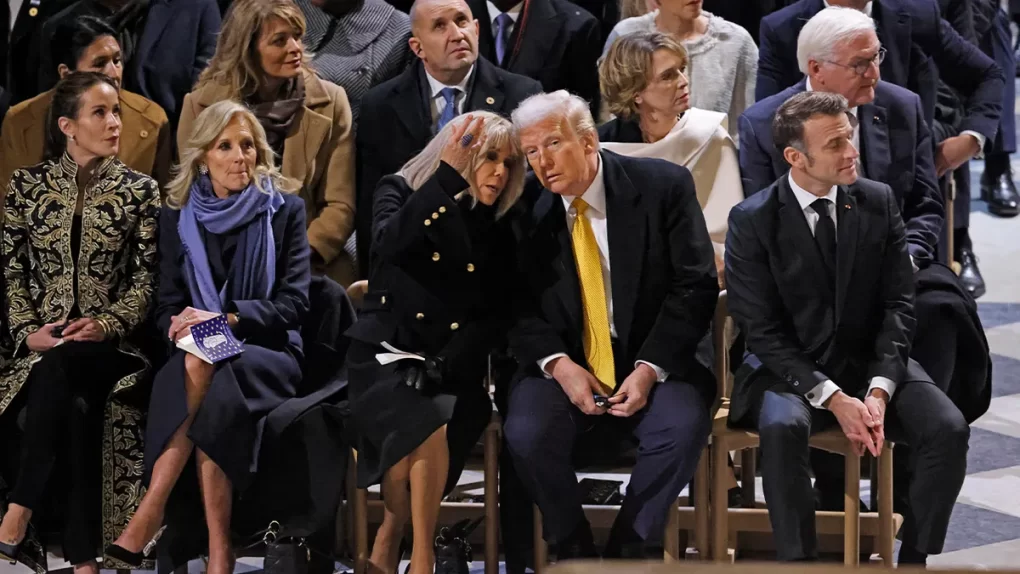 Trump, Macron e outros líderes mundiais na reabertura de Notre-Dame